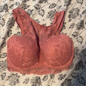 PINK Victoria's Secret Dusty Rose Lace Padded Bralette